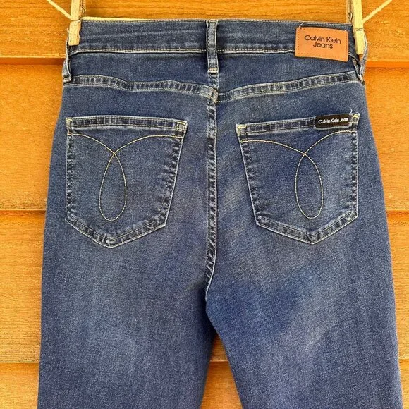 Calvin Klein Jeans High Rise Skinny Blue Jeans Size 4 - Picture 9 of 13